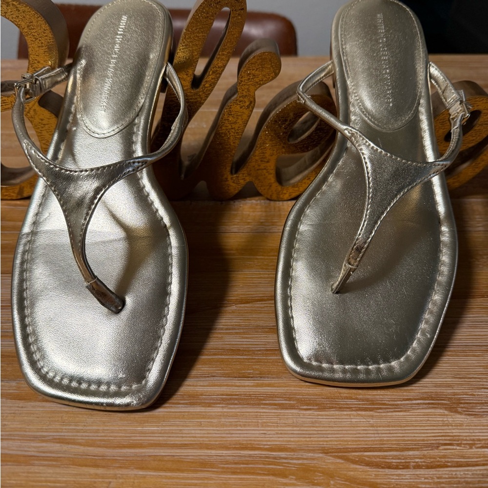 White House Black Market Metallic Sandals